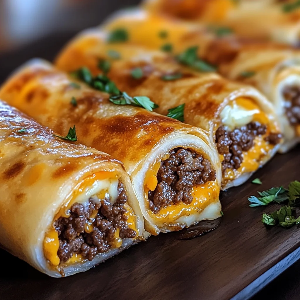 Cheesy Garlic Beef Roll-Ups