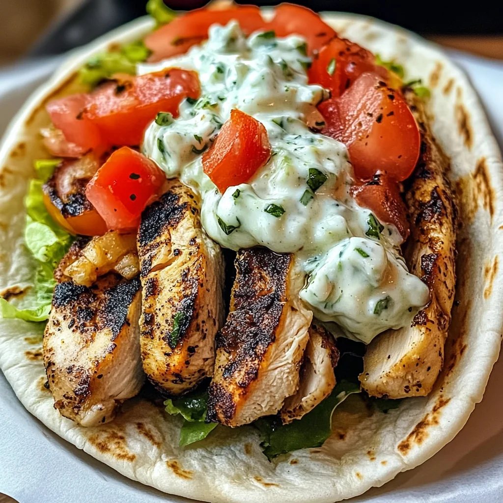 Chicken Pita Gyros with Tzatziki