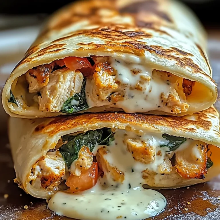 Creamy Chicken Spinach Wraps