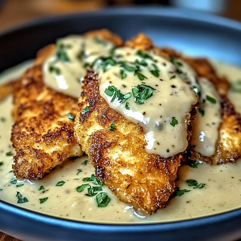 Crispy Parmesan Chicken with a Rich Garlic Sauce - Easy Dinner Idea