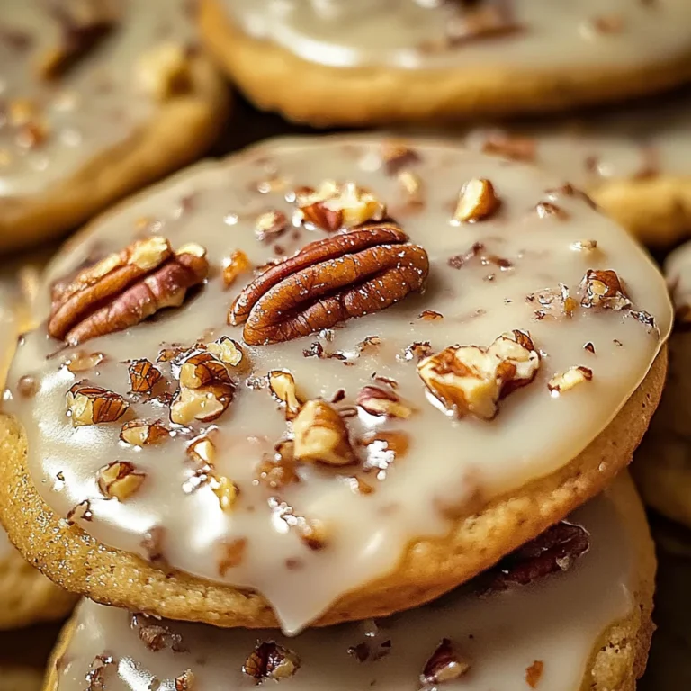Frosted Butter Pecan Cookies