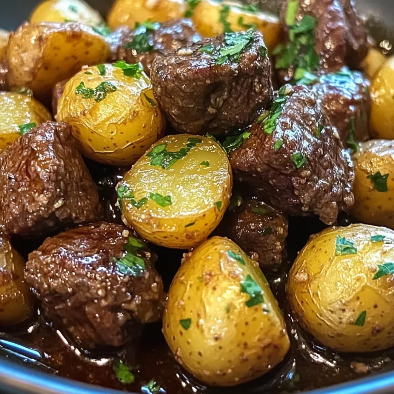 Garlic Butter Beef Bites with Potatoes
