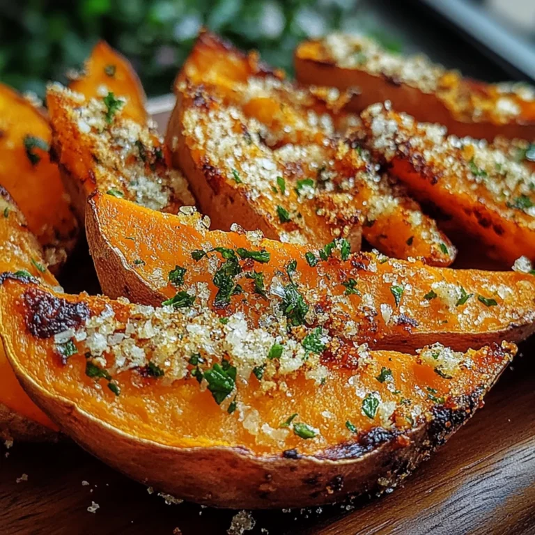Garlic Parmesan Sweet Potato Wedges