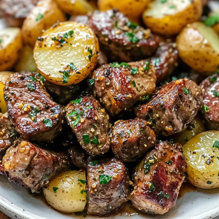 Garlic Steak Bites and Potatoes