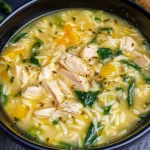 Lemon Chicken Orzo Soup