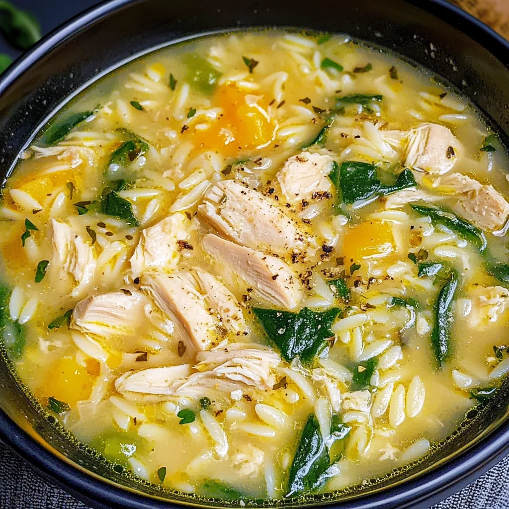 Lemon Chicken Orzo Soup
