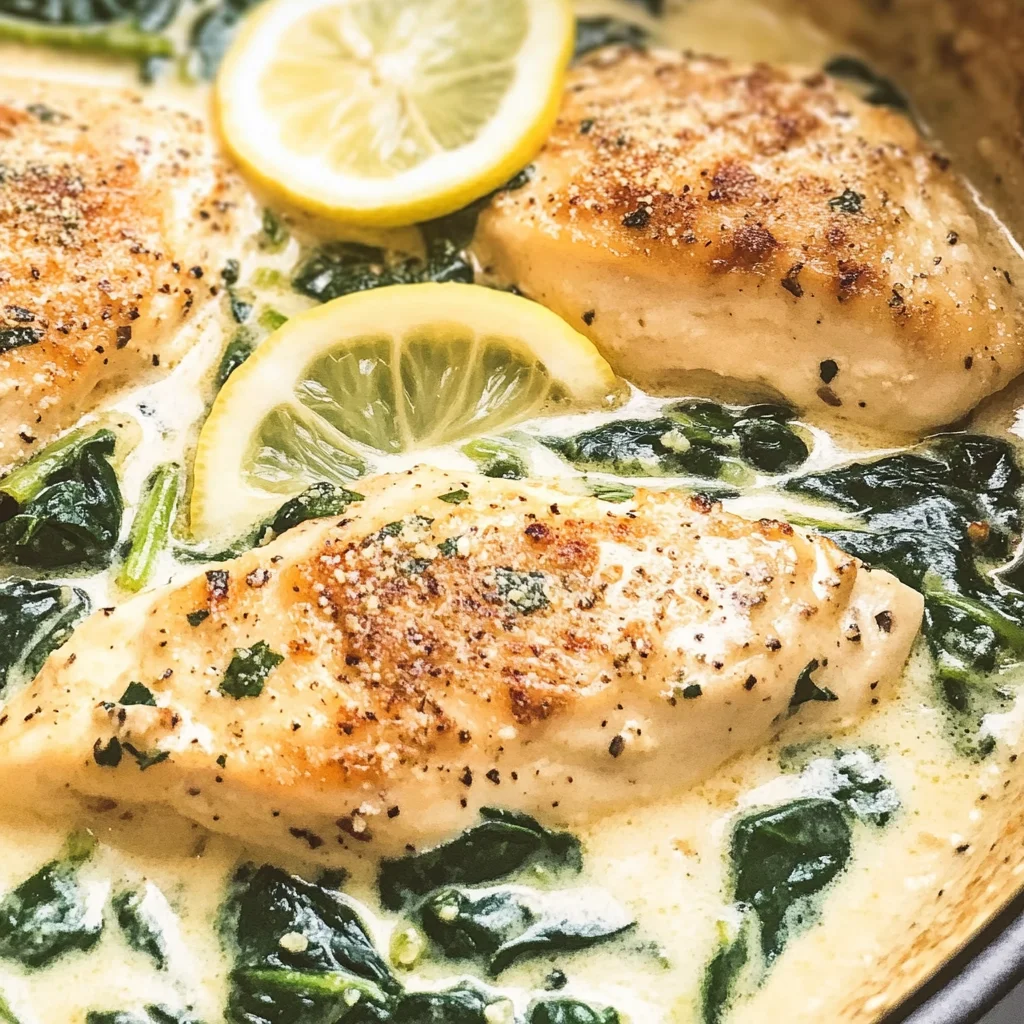 Lemon Parmesan Spinach Chicken
