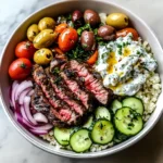 Mediterranean Steak Bowl with Tzatziki