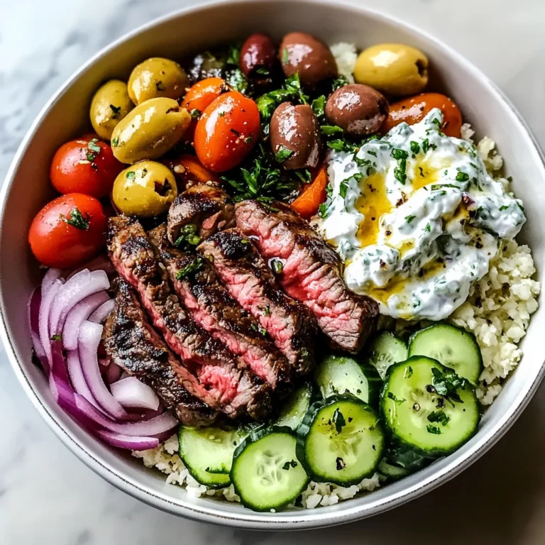 Mediterranean Steak Bowl with Tzatziki
