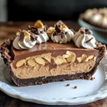 No-Bake Cream Cheese Peanut Butter Pie with Chocolate Whipped Cream