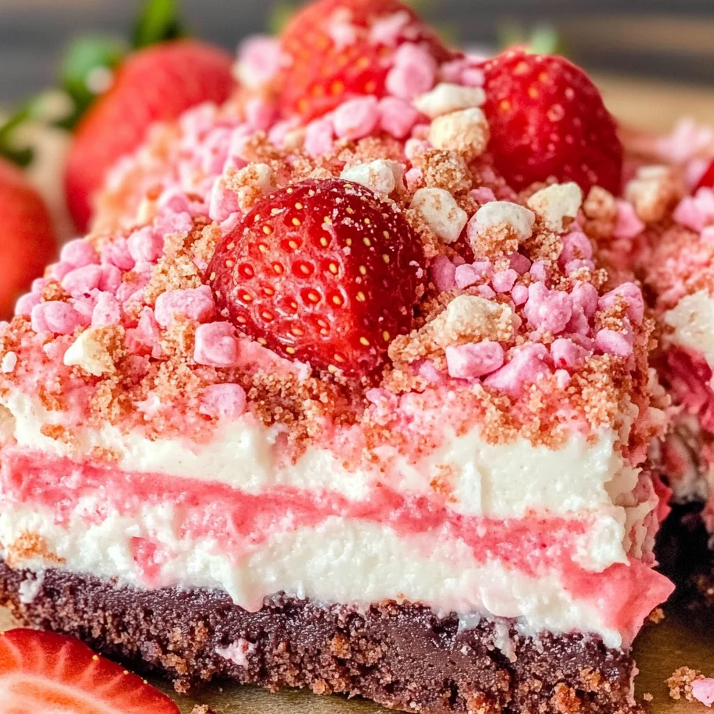 Strawberry Crunch Brownies