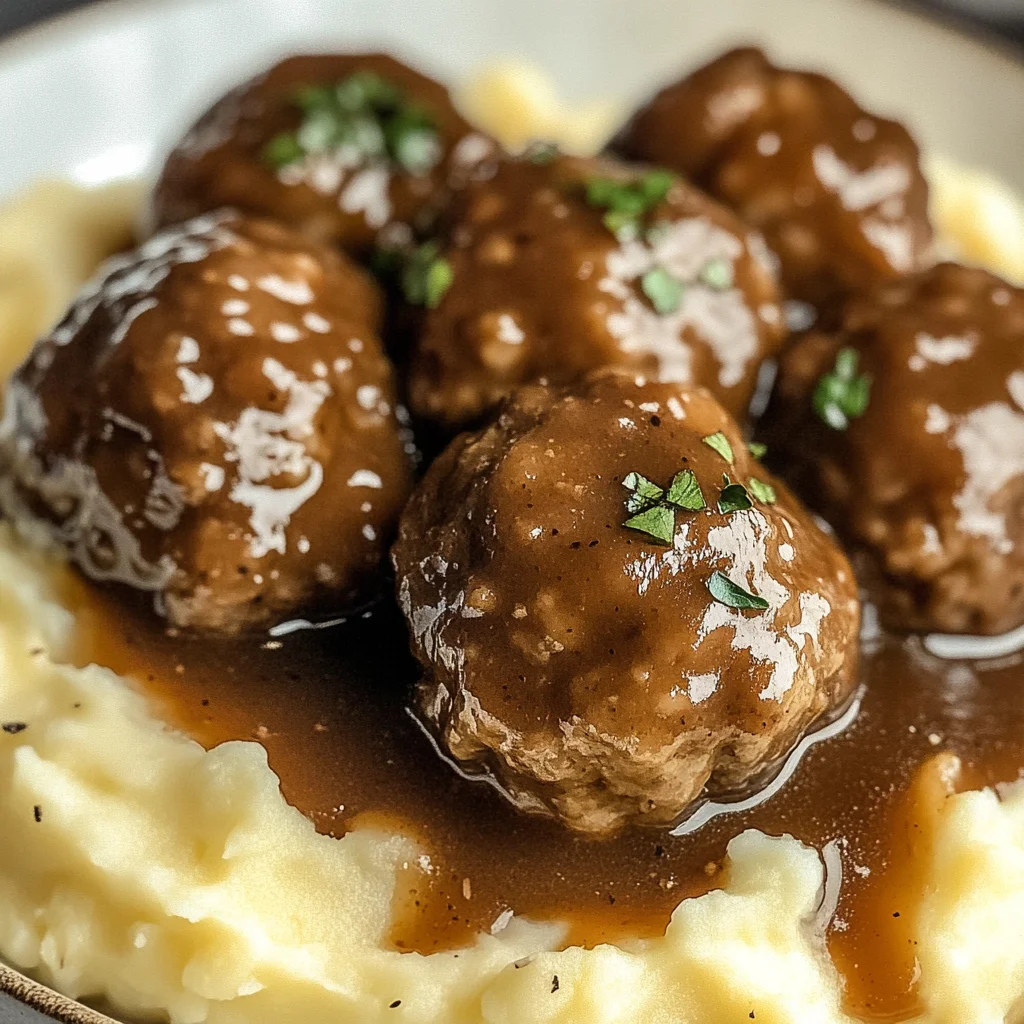 Tasty Slow Cooker Salisbury Steak Meatballs Recipe