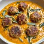 Turkey Meatballs in Pumpkin Sage Sauce