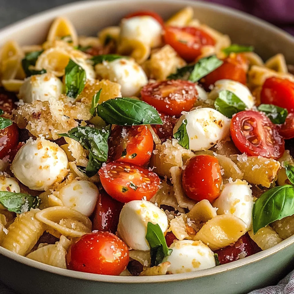 Bruschetta Pasta Salad With Mini Mozzarella Balls