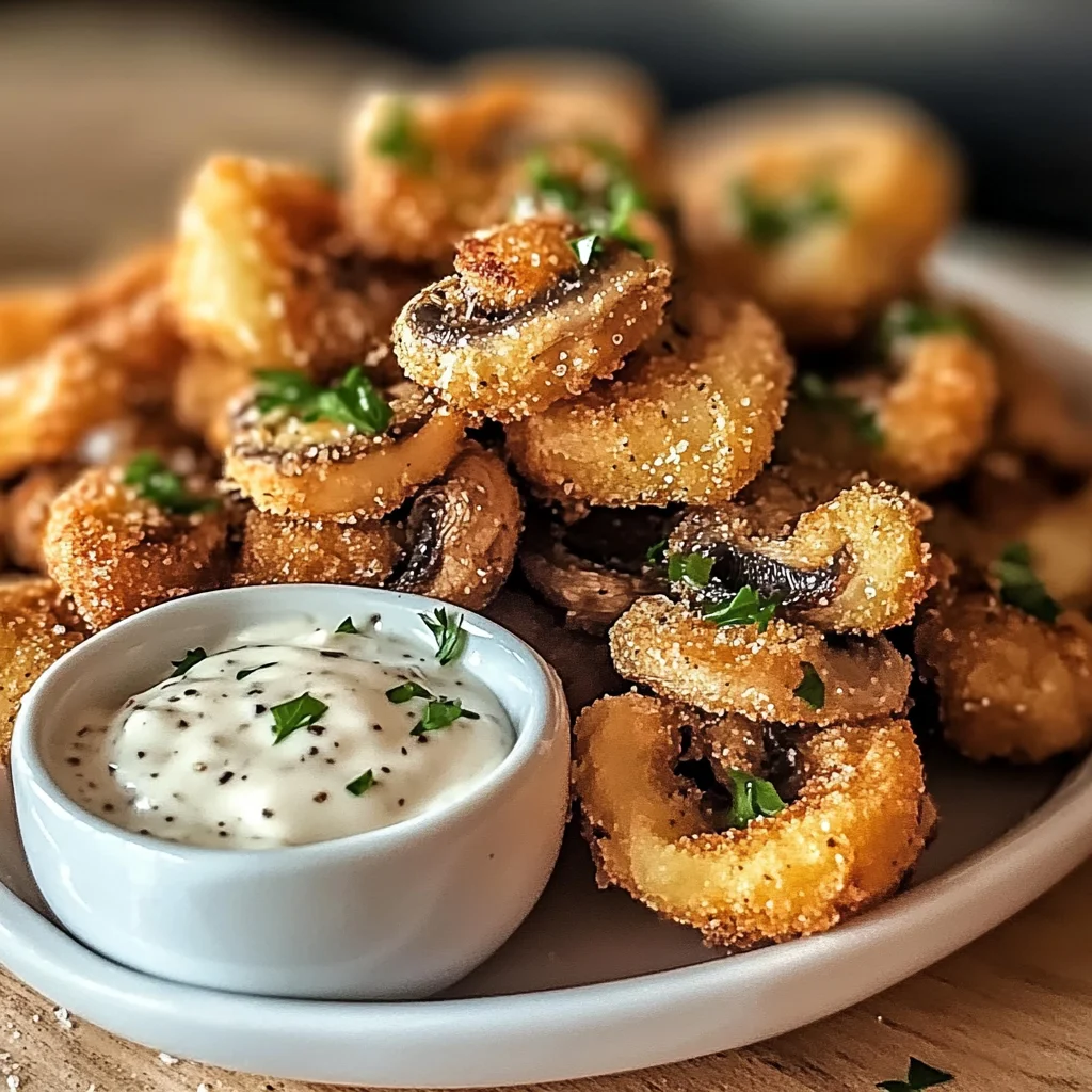Crispy Fried Mushrooms with Cool Ranch Dip