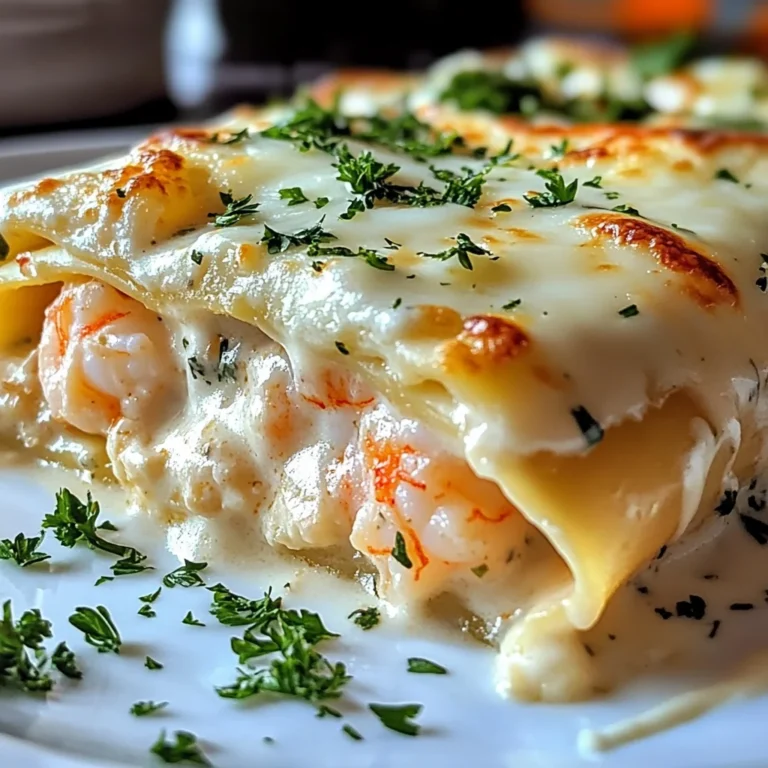 Dive into Decadence: Shrimp & Crab Alfredo Lasagna Roll-Ups You’ll Crave