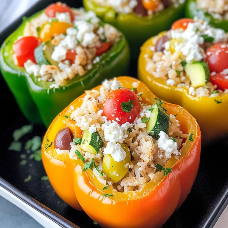 Greek Chicken Stuffed Peppers