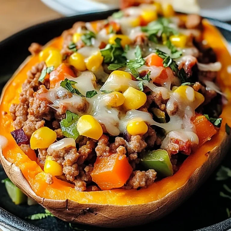 Ground Turkey Stuffed Sweet Potato
