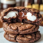 Marshmallow and Nutella Stuffed Chocolate Cookies