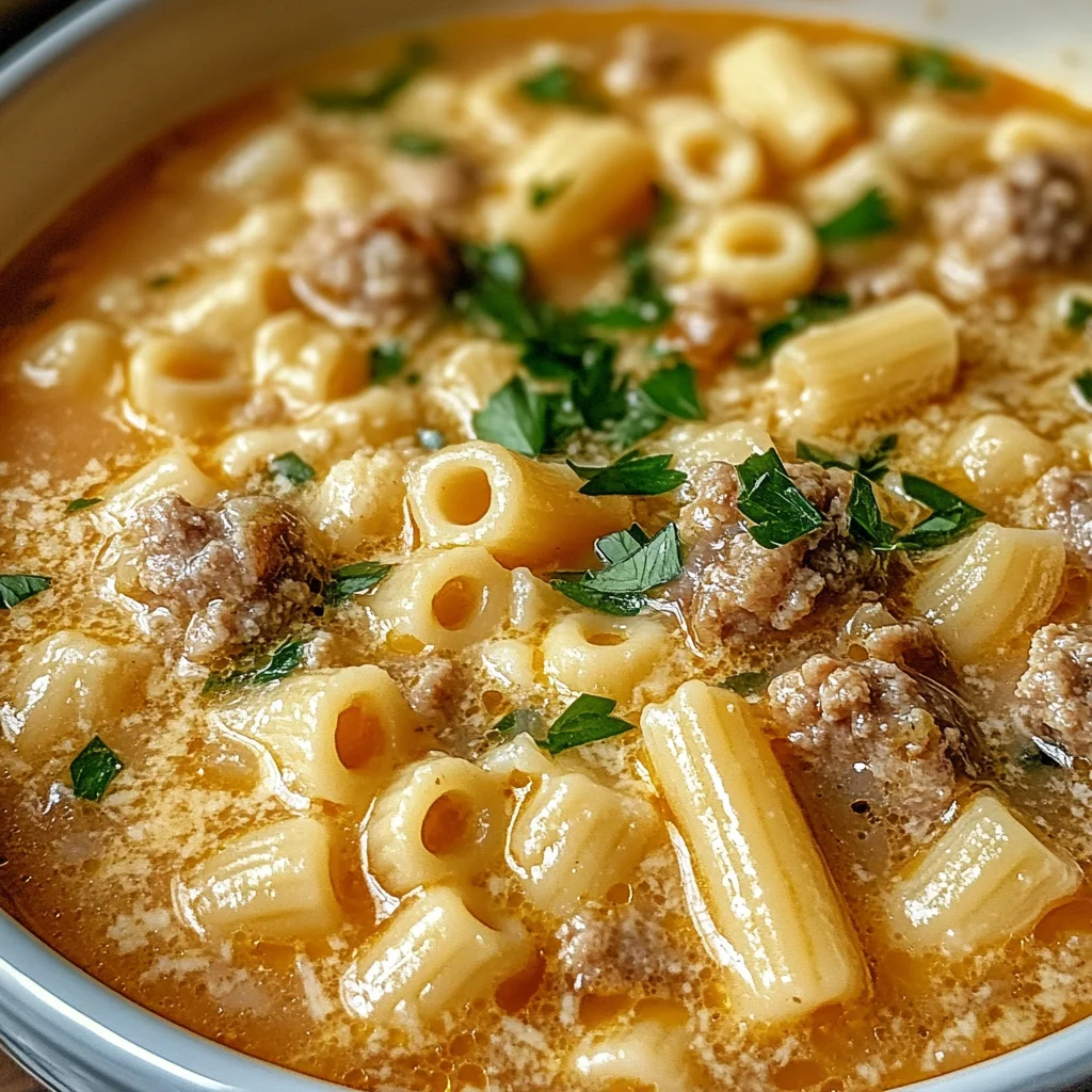 Parmesan Italian Sausage Ditalini Soup