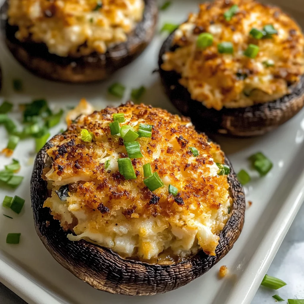 Tasty Crab Stuffed Portobello Mushrooms