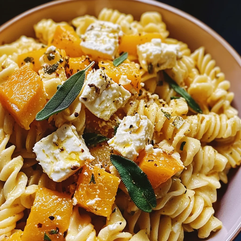 Baked Feta and Butternut Squash Pasta with Sage and Garlic