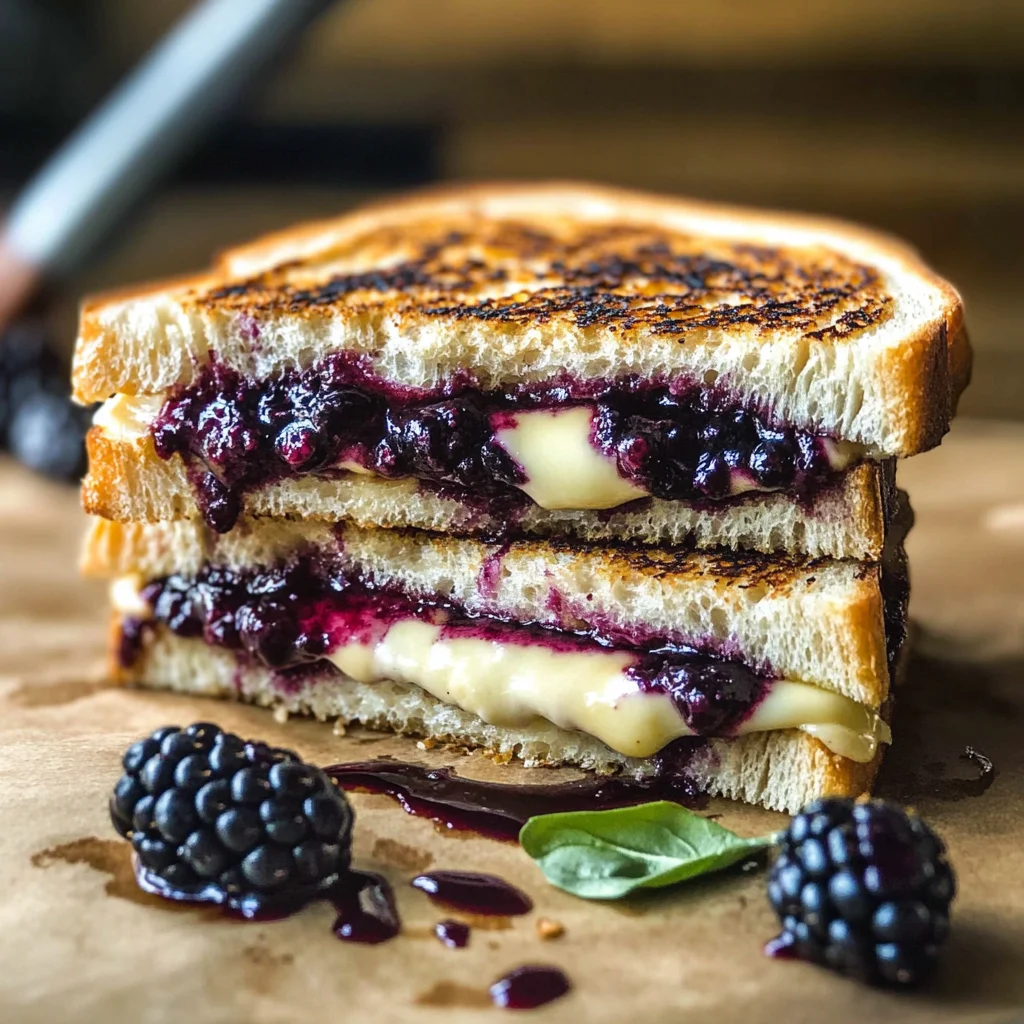 Balsamic Blackberry Brie Grilled Cheese