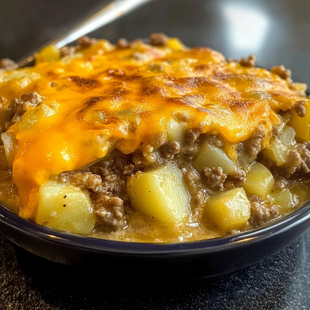 Cheesy Ground Beef & Potato Casserole
