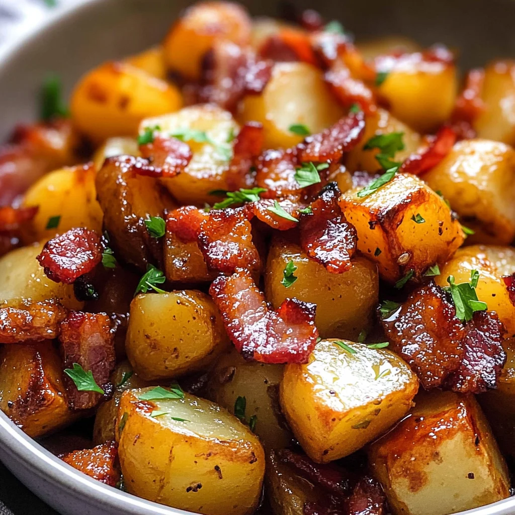 Crispy Bacon Honey Roasted Potatoes