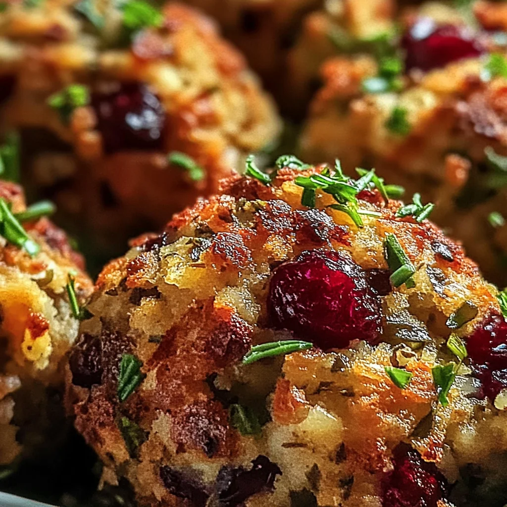 Festive Cranberry Turkey Stuffing Balls