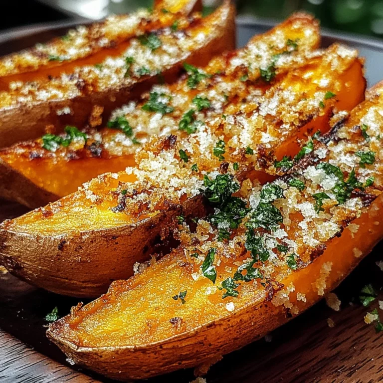 Garlic Parmesan Sweet Potato Wedges