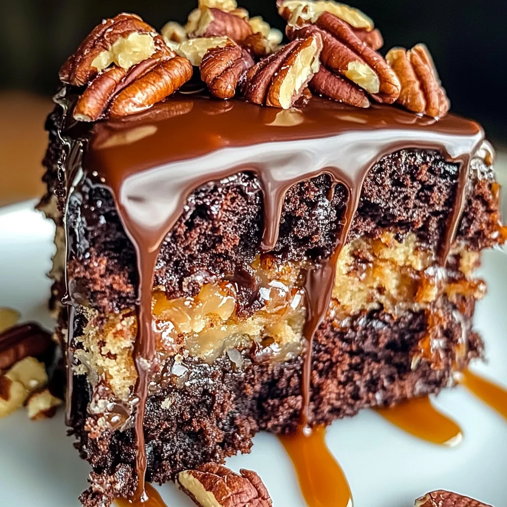 German Chocolate Poke Cake