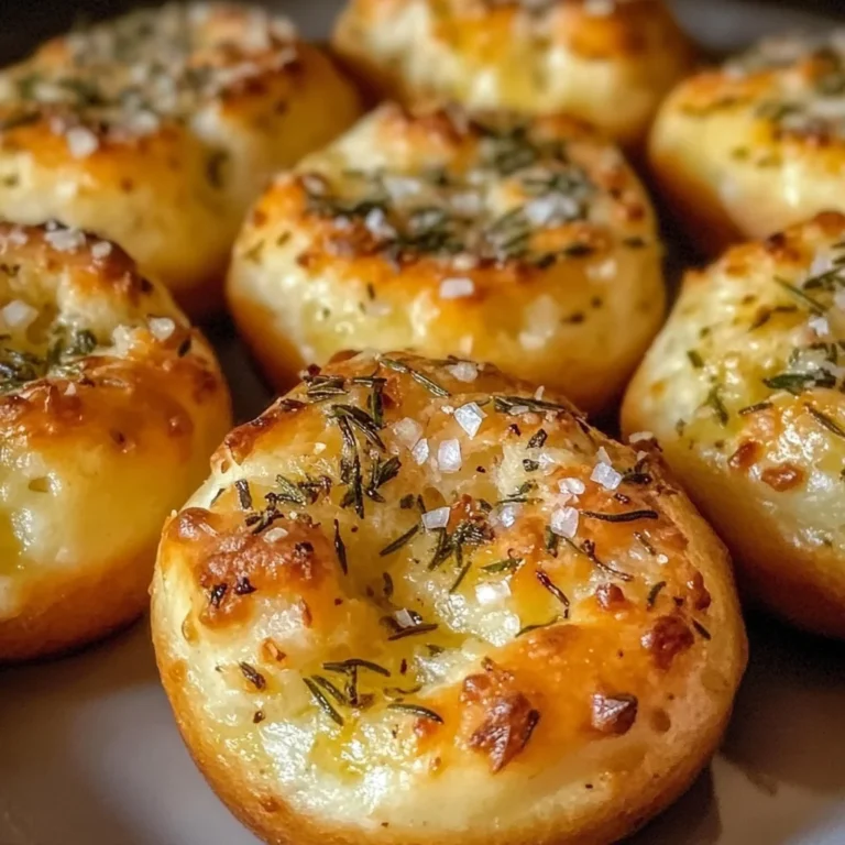 Golden Crust Garlic Rosemary Focaccia Muffins