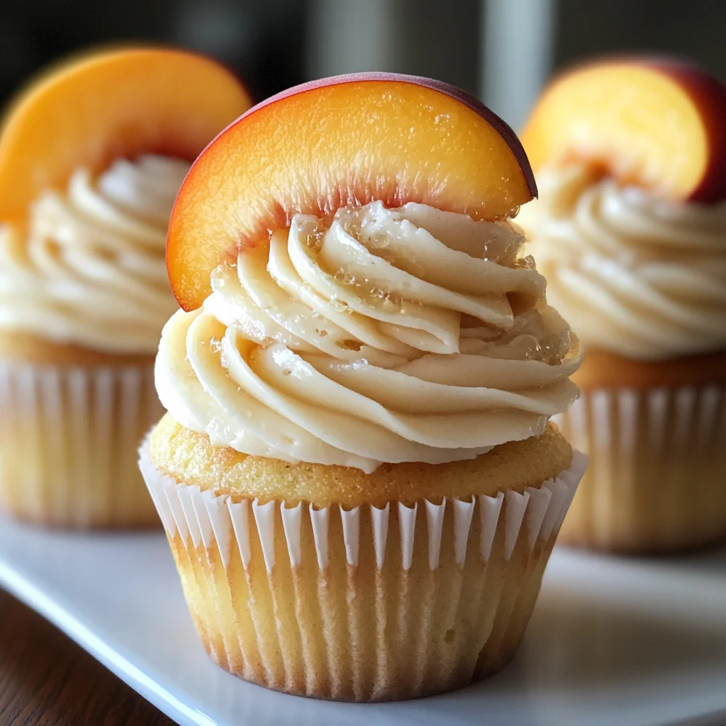 Honey Peach Cream Cheese Cupcakes