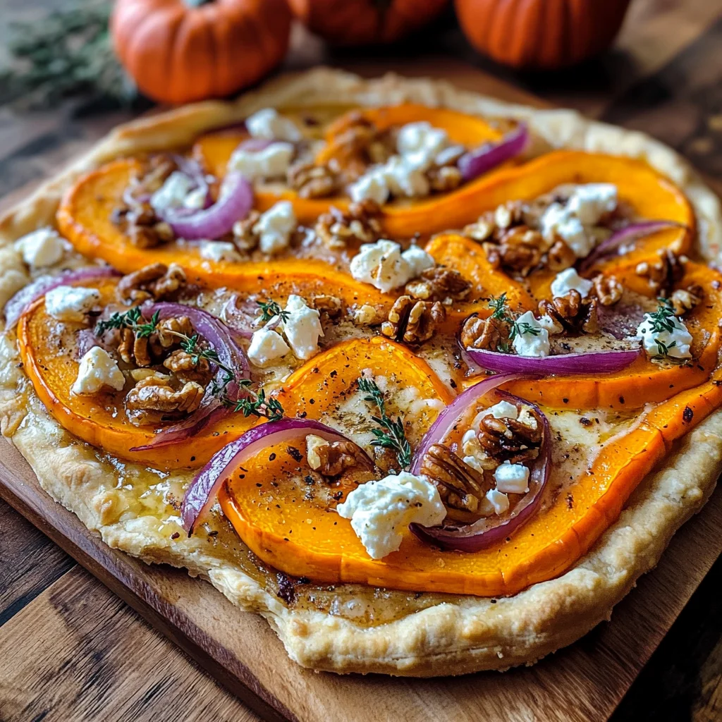 Kürbis-Flammkuchen mit Feta