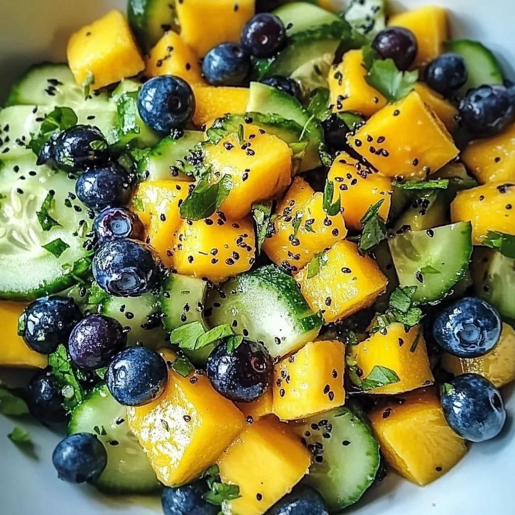Mango Cucumber Salad with Blueberries and Avocado