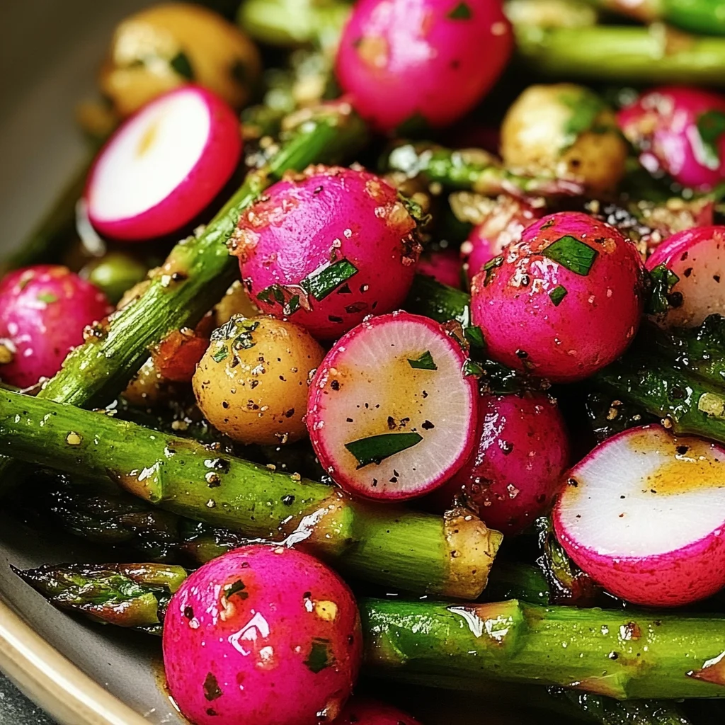 Roasted Asparagus and Radishes with Mustard Vinaigrette