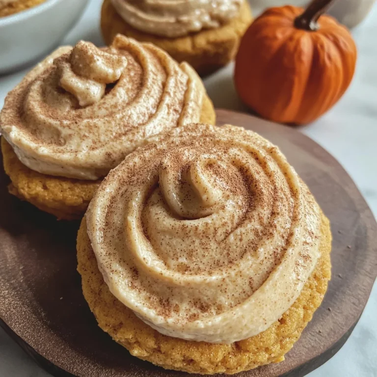 Soft Pumpkin Cookies with Cinnamon Frosting