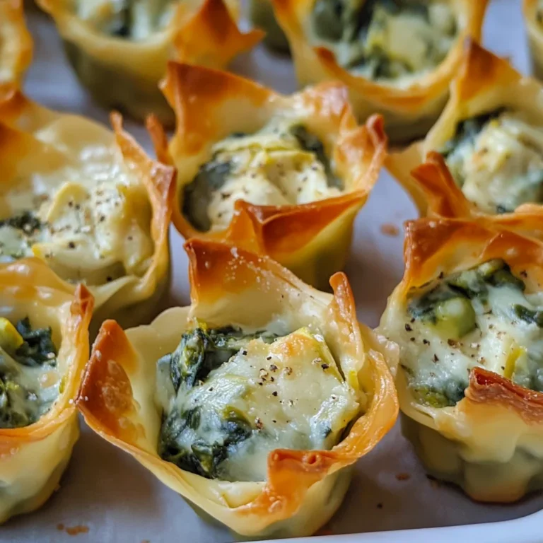Spinach and Artichoke Wonton Cups