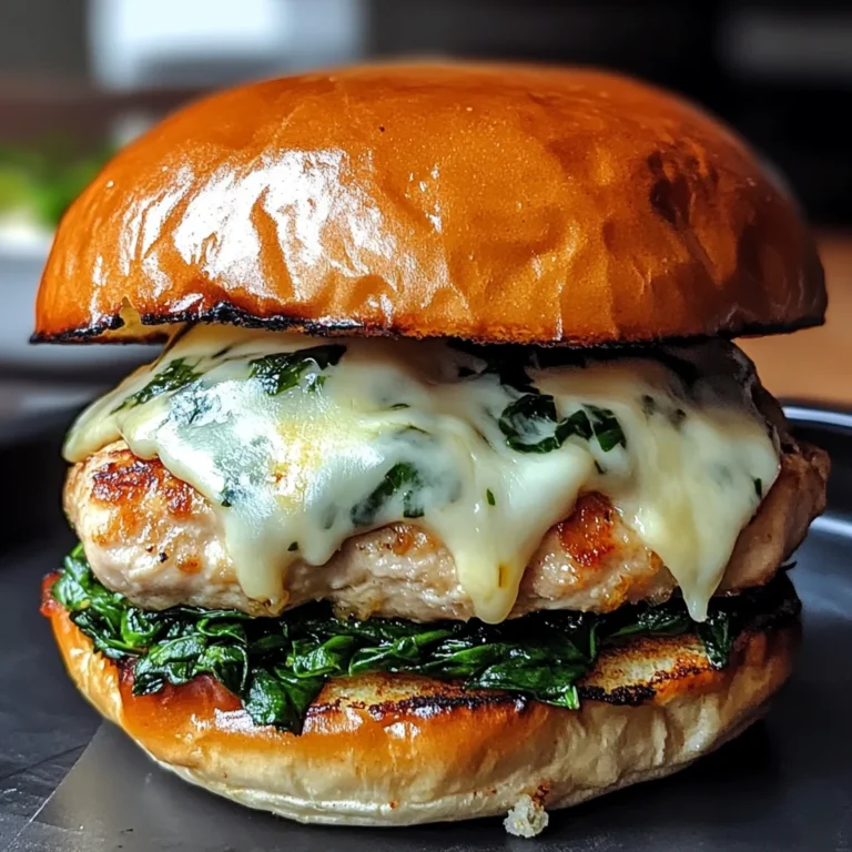 White Cheddar Spinach Chicken Burgers