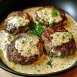chicken hamburger Steaks in Creamy Dill Sauce