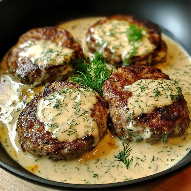 chicken hamburger Steaks in Creamy Dill Sauce