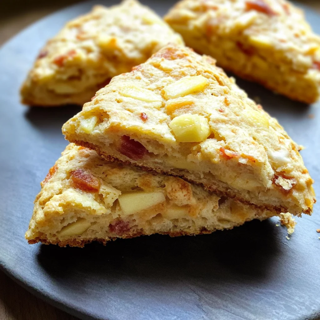 Air Fryer Apple Cheddar Bacon Scones