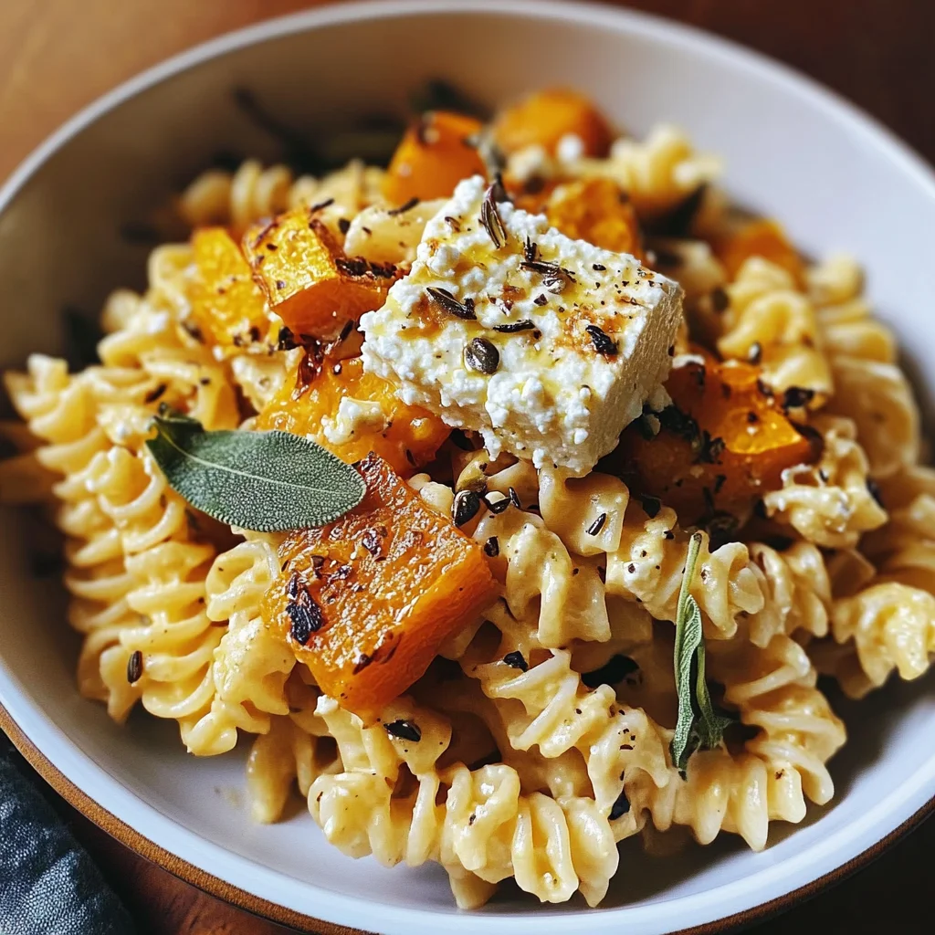 Baked Feta and Butternut Squash Pasta with Sage and Garlic