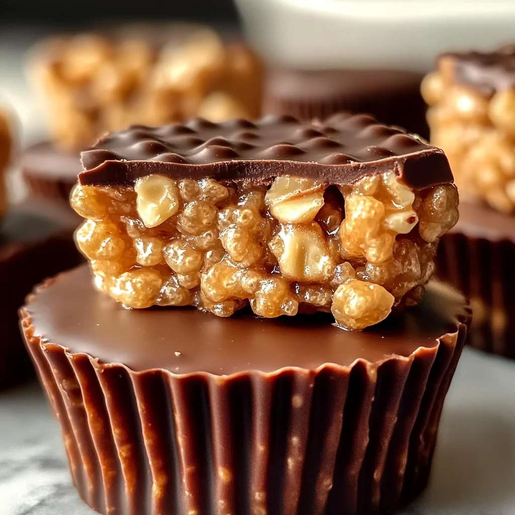 Chocolate Peanut Butter Rice Krispie Cups