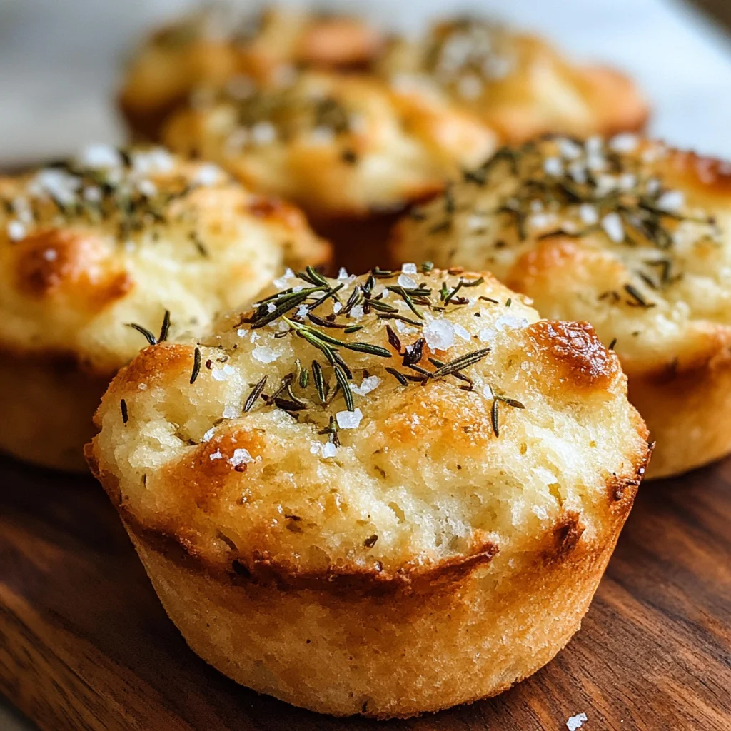 Easy Garlic Rosemary Focaccia Muffins
