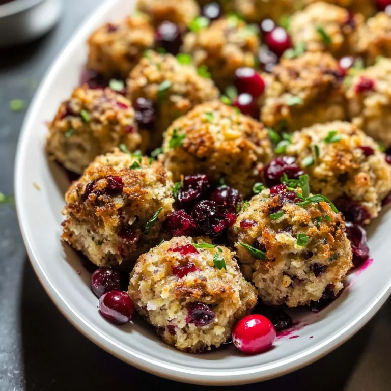 Festive Cranberry Turkey Stuffing Balls