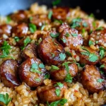 One-Pan Sweet and Tangy BBQ Sausage Rice