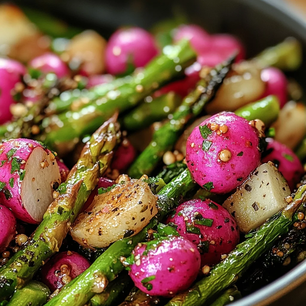 Roasted Asparagus and Radishes with Mustard Vinaigrette