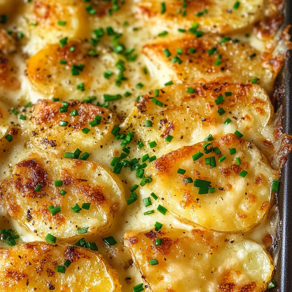 Roasted Garlic Potatoes au Gratin